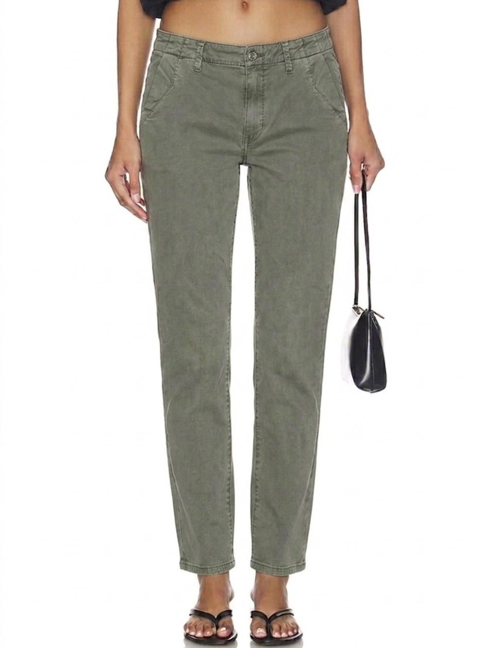 Paige Army Green Utility Chino Pants Size 28 Classic Business Casual Preppy Prep